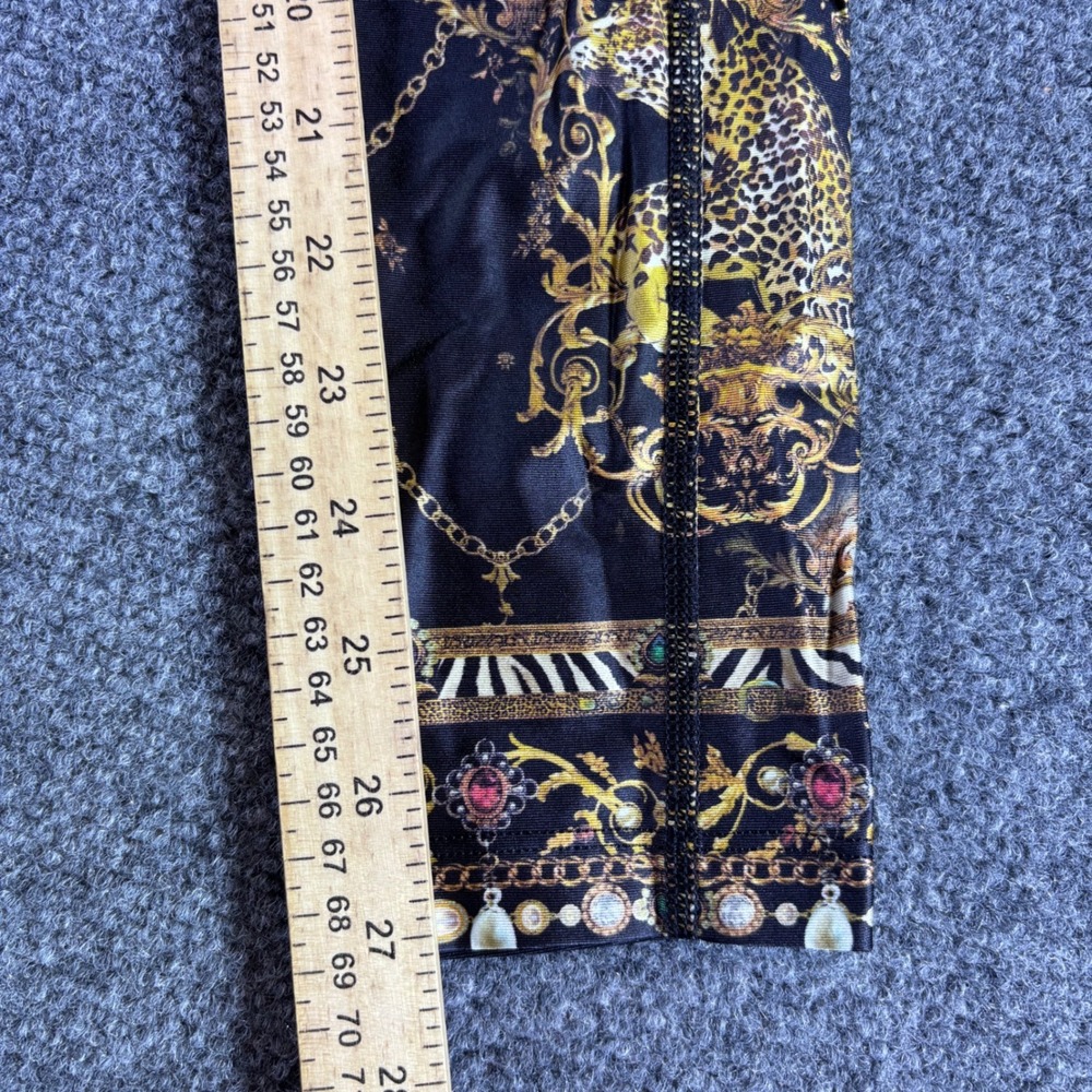 Camilla Leggings Womens XS Black Gold Baroque Animal Print High Rise Activewear - Picture 4 of 10